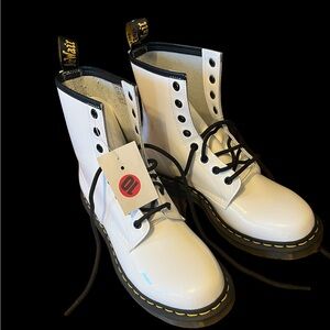 Dr. Martens White Ankle Boots